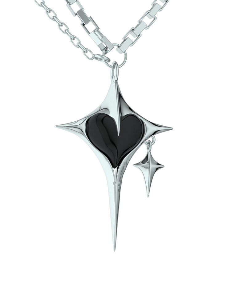 Nocturne Black Heart Layered Necklace